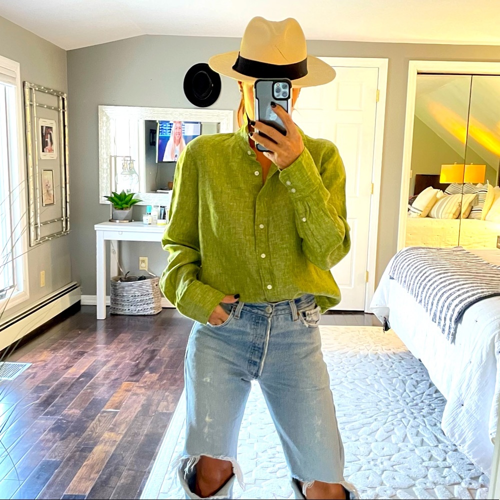 J. Crew Lime Green Button Down Shirt